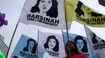 Ilustrasi Marsinah pejuang wanita yang memperjuangan hak buruh.
